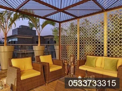 البرجولات والمساحات الخارجية — برجولات جلسات في جدة